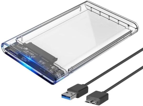 Case para HD transparente, Usb 3.0, transmissão 6gbps, Sata 2.5″, Hhd ou Ssd, Ecase-300
