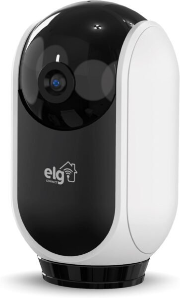 ELG, SHCR600, Câmera Robô 360° Full HD 1080P Inteligente, Conexão WI-FI 2.4GHz, Compatível com Alexa, Áudio Bidirecional, Zoom Digital 6x, Branco
