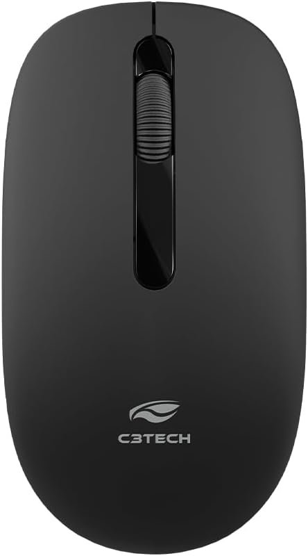 C3Tech Mouse Sem Fio M-W15BK, Preto, Wifi 2.4Ghz, 1200DPI, Ambidestro, 3 Botoes, Windows, MAC OS,LINUX, CHROME