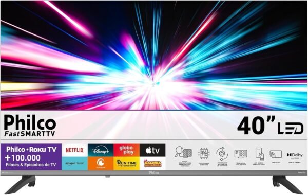 Smart TV 40″ Philco Roku TV HDR10 Dolby Áudio P40CRA